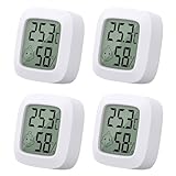 4 Stück Mini LCD Thermometer, Yomisee Thermometer Innen, Hygrometer Innen,...