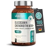 Glucosamin Chondroitin Hochdosiert - 180 Gelenkkapseln | Knorpelaufbau...