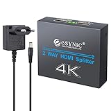 eSynic 4K HDMi Splitter 1X2 Ultra HD 2160P 4K x 2K HDMI Verstärker Distributor Switcher 1 Eingang 2...
