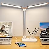 iVict Dual Swing Arm LED Schreibtischlampe, 5-Modi Touch Control Helligkeitsstufen Schreibtischlicht...
