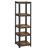 SONGMICS Standregal, Bücherregal, Lagerregal, 5 Ablagen, verstellbar, 37 x 37 x 150 cm, bis 400 kg...