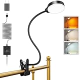 Glocusent 5 W Leselampe Bett, 36 LED Klemmlampe Bett, augenschonende Leselampe Klemme, 3 Farb- und 5...