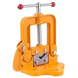 Hoteche Rohrschraubstock 15-115mm | Gusseisen-Körper | 45er Stahl Backen | Gelb matt