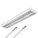 ELG Leuchten LED Rasteranbauleuchte 150cm 2-flammig inkl. 2x 24 Watt 4000lm (8000lm) (6500K)...