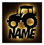 Schlummerlicht I Nachtlicht Traktor Lampe personalisiert mit Namen für Jungs Junge Männer Mann...