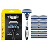 WILKINSON SWORD - Hydro 5 Rasierer für Männer | Feuchtigkeitsspendendes Gel und umklappbarer...