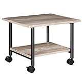 HOOBRO Druckertisch, Druckerwagen mit arretierbaren Rädern, Druckerständer rollbar mit 2 Ebenen,...