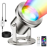 LyLmLe Teichbeleuchtung LED Unterwasser mit APP-Kontrolle, 6W RGB Poolbeleuchtung Licht Unterwasser...