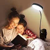 Leselampe Bett,5 Helligkeit+5 Farbe Klemmlampe Bett,400LM 36 LED Lampe Akku Lampe mit 1800mAh...