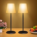 Suright 2 Stück Tischlampe Kabellos mit 3 Farbmodi und RGB Farben, Touch Control Dimmbar Aufladbar...