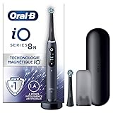 Oral-B iO 8N Elektrische Zahnbürste, Bluetooth, 2 Bürsten, 1 Reiseetui, Schwarz
