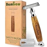 Rasierhobel Damen Und Herren | Safety Razor mit Bambusgriff | Naßrasierer Damen Und Herren |...