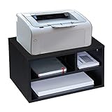 Relaxdays Druckerständer Schreibtisch, 3 Fächer, Regal für Drucker, Druckerhalter, H x B x T:...