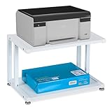 Relaxdays Druckerständer, 2 Ablagen, Schreibtischaufsatz für Drucker, HBT 28x45x28 cm,...