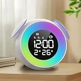 SOLVIEW Wecker Kinder, Schlaftrainer Kinder mit 15 Farbe Lichtwecker, Snooze, Duale Alarm,...