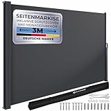 KESSER® Seitenmarkise ausziehbar Markise 180 x 300 cm Blickdicht Sichtschutz & Windschutz für...