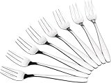 10 Stück Kuchengabel, Edelstahl Gebäck Gabeln Set, 14cm Silber Tafelgabeln Gabel Kit Dessertgabeln...