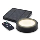 Spetebo LED Solar Magnet Pavillon Leuchte schwarz mit Ferbedienung - Ø 12 cm - Gartenschirm...