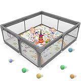 Palopalo Laufstall Baby 127x127cm, Laufgitter für Babys und Kleinkinder,...
