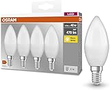 Osram LED Base Classic B Lampe, in Kerzenform mit E14-Sockel, nicht dimmbar, Ersetzt 40 Watt, Matt,...