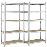 Juskys 2er-Set Lagerregal Basic 2X 180x90x40cm (HxBxT) | 1750 kg | 10 Böden | Schwerlastregal...