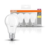 Osram LED Base Classic A Lampe, in Kolbenform mit E27-Sockel, nicht dimmbar, Ersetzt 60 Watt, Matt,...