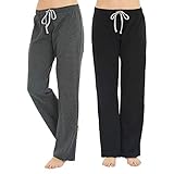 U2SKIIN 2er Pack Pyjamahosen Damen lang 100% Baumwolle Schlafhose leichte Schlafanzughose...