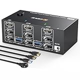 KCEVE KVM Switch 2 Computer 3 Monitore, USB 3.0 KVM Umschalter HDMI +...