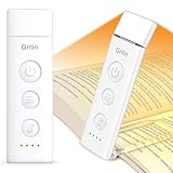 Gritin Leselampe Buch Klemme, USB C Wiederaufladbare Buchlampe Augenschonende Leselicht für Lesen...