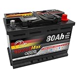 SMC Autobatterie Speed Max 80Ah L3 750A EN 12v PKW Ersetzt 65Ah 70Ah 72Ah 74Ah...