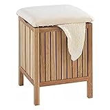 WENKO Badhocker Norway mit Wäschesammler, Wohnhocker mit gepolsterter und aufklappbarer Sitzfläche...