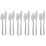 WMF Virginia Fischbesteck 12 teilig, Fischset für 6 Personen, Fischgabel, Fischmesser, Cromargan...