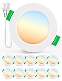 BOJIM LED Spots 230V Flach für Bad, Einbaustrahler LED 55mm - 68mm Lochmaß, Deckenspots 4W, IP44...