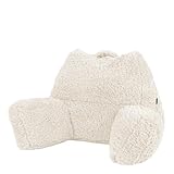 Icon Teddybär Rückenlehne Lesekissen, Creme, Lesekissen Flauschig mit Sitzsack Füllung,...