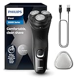 Philips Shaver Series 3000X – Elektrischer Nass- und Trockenrasierer für Männer in Schwarz, mit...