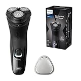 Philips Shaver Series 3000X – Elektrischer Nass- und Trockenrasierer für Männer in Schwarz, mit...