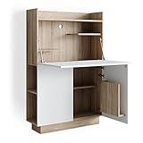 Vicco Sekretär Schreibtisch Alena, Arbeitstisch mit Schrank, Sonoma/Weiß, 85 x 27 cm
