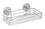 WENKO Vacuum-Loc® Wandablage, Duschablage im offenen Drahtkorb-Design aus verchromtem Metall für...