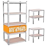 Tronitechnik® Schwerlastregal, Lagerregal, 40 x 90 x 180 cm, Regal mit Stahlgestell, jeweils bis...