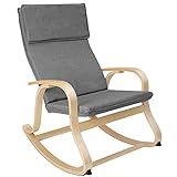 tectake® Holz Schaukelstuhl, Schaukelsessel mit Armlehnen, Rocking Chair, Sessel für Wohnzimmer,...