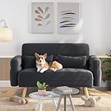 Yaheetech Kleines Sofa Mini Gepolsterte Couch mit 2 Lendenkissen Loveseat Sitzfläche 96 × 51 cm...