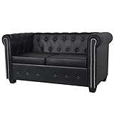 Tidyard Chesterfield Sofa 2-Sitzer Lounge Ledersofa Couch Sofagarnitur Vintage Couch Bürosofa...