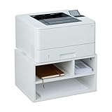 Relaxdays Druckerständer Schreibtisch, 3 Fächer, Regal für Drucker, Druckerhalter, H x B x T:...
