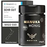 maorika - Manuka Honig 550 MGO + 250g im Glas (lichtundurchlässig, kein Plastik) - laborgeprüft,...