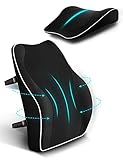 Travel Ease Ergonomisches RückenKissen aus Memory Foam, Lendenkissen für Bürostuhl, Autositz,...