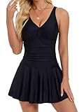Wantonfy Badeanzug Damen Badeanzugkleid Bademode Einteilige Schwimmanzug Swimsuit Sommer