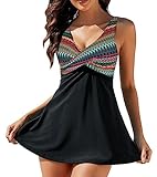 Laorchid große größen badekleid mit Shorts Damen Bademode Beachwear bauchweg Tankini Push up...