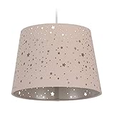 Relaxdays Kinderzimmerlampe Sterne, hängende Schirmlampe für Mädchen, Sternenhimmel Motiv, E27,...