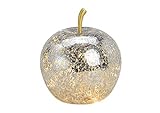 Wurm Dekoleuchte Apfel mit goldenem Stiel & LED Lichterkette, Apfel Lampe, Dekolampe, Tischleuchte,...