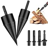 Herbst Holzspalter Bohrer 50mm + 32mm Bohrkegel Holzspalter mit 4 Bohrgriffe, Kegelspalter...